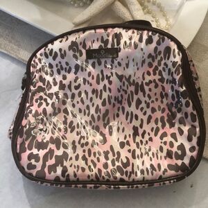 Modella Pink, leopard cosmetic travel bag